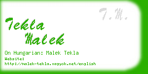 tekla malek business card